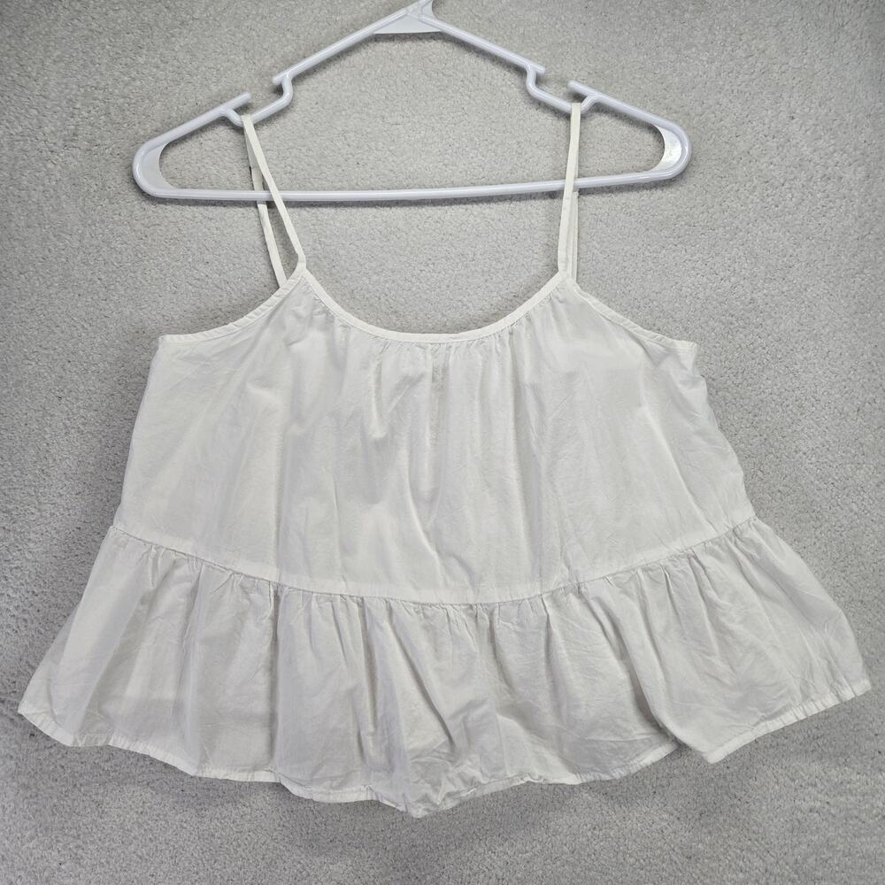Sam & Lavi Top Womens S Spaghetti Strap Cami Crop Transparent White